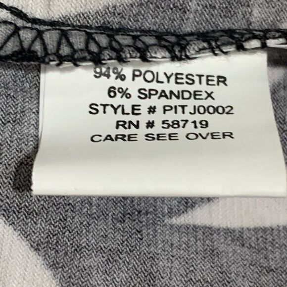 NWT Elementz Leaf Print Black & White Button Blouse — Size MP - Picture 6 of 8